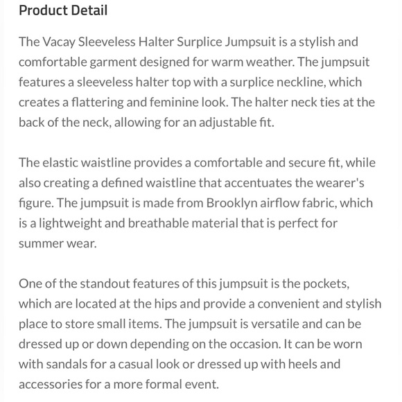 159 Sleeveless Halter Surplice Jumpsuit - Picture 6 of 6